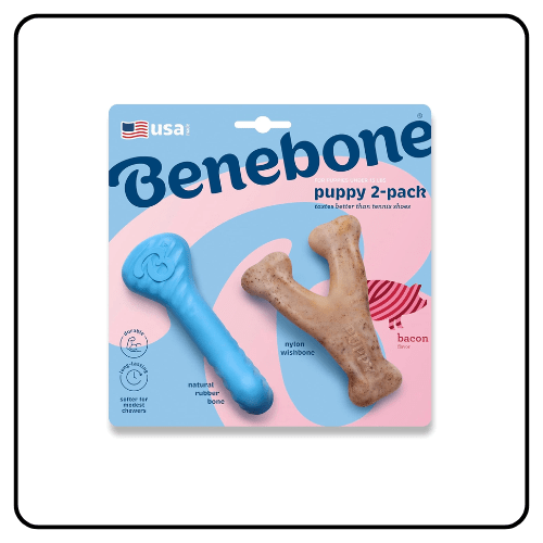 Benebone Puppy 2-Pack Rubber Bone/Wishbone