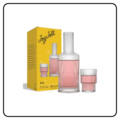 JoyJolt Bedside Water Carafe and Glass Set