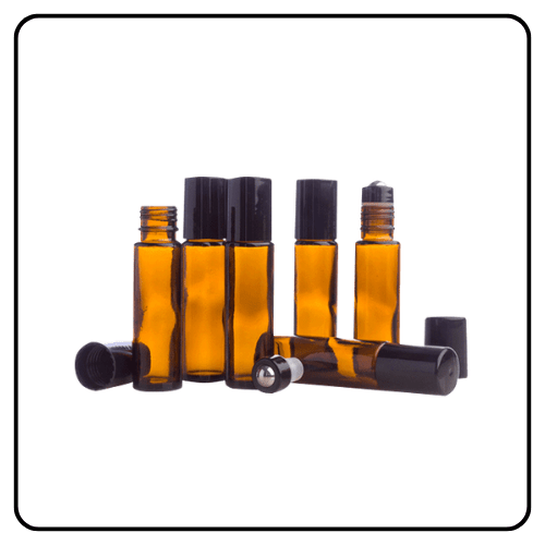 doTERRA Essential Oil Roller Bottles Stainless Steel, 10ml Amber Glass Roller Bottles with Caps