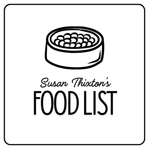 Susan Thixton's Food List