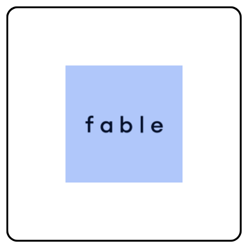 Fable Pets minimalist logo featuring clean typography, representing modern and functional pet gear.