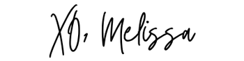 Handwritten signature that reads, "XO Melissa"