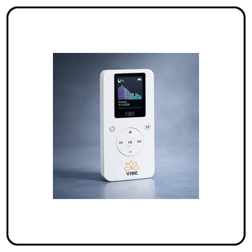 Resona Health VIBE portable PEMF therapy device on a neutral background, highlighting its compact, pocket-sized design for family and pet wellness care.