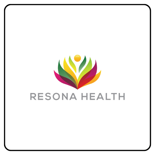 Resona Health brand logo, featuring modern corporate typography alongside the product name, representing advanced portable PEMF therapy and holistic frequency technology for wellness.