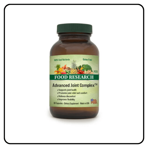 Advanced Joint Complex whole food supplement bottle by Doctors' Research, showcasing premium, food-based joint support nutrients for optimal mobility and daily comfort.