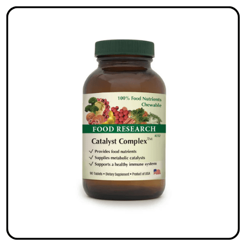 Catalyst Complex whole food multivitamin supplement bottle by Doctor's Research, featuring natural nutrition facts for everyday lifestyle wellness and foundational health support.